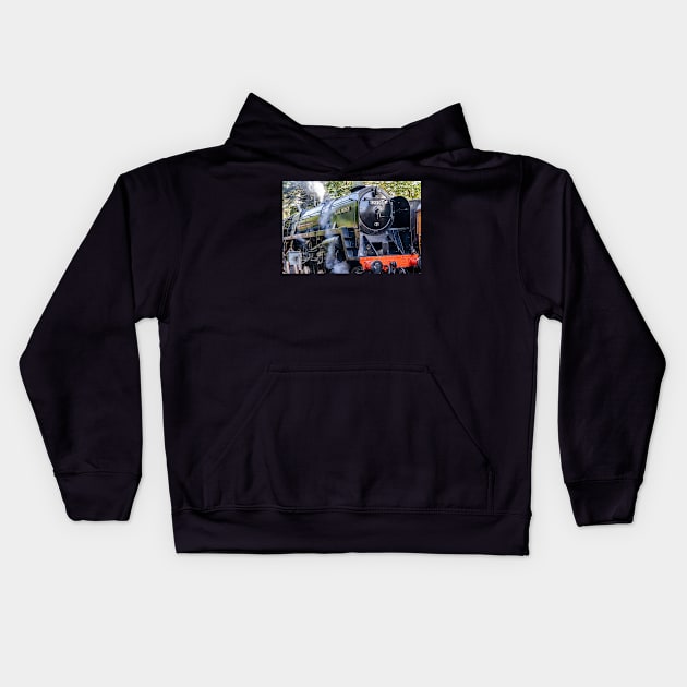 Black Prince steam train Kids Hoodie by yackers1